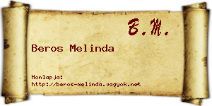 Beros Melinda névjegykártya